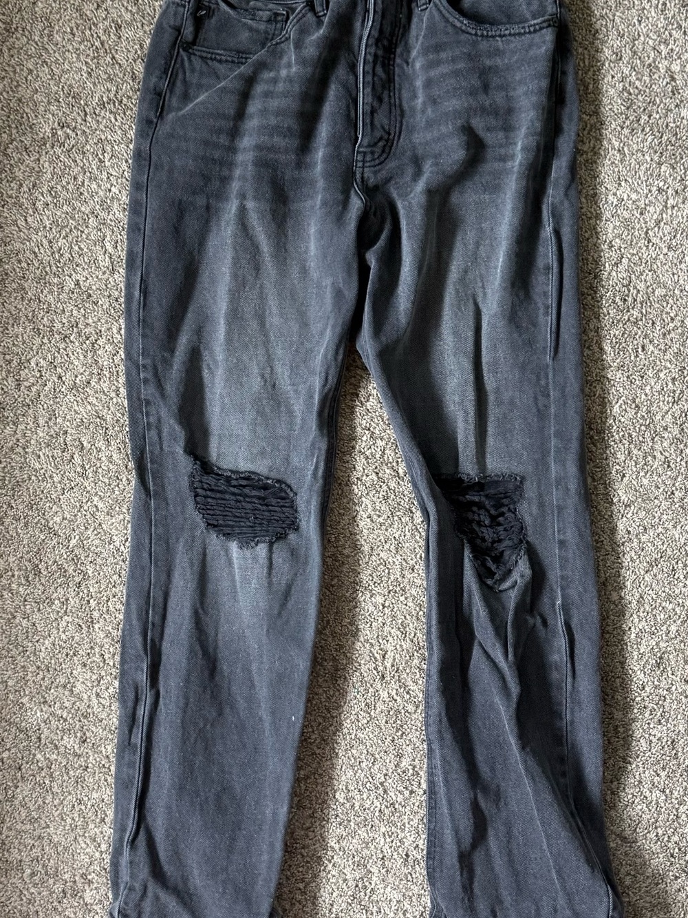 KanCan Black Straight Leg Distressed Jeans